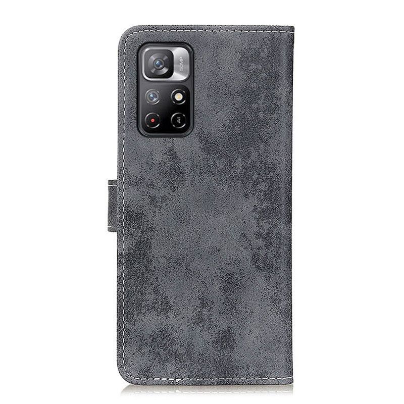 Folio-hoesje Xiaomi Redmi Note 11 / Poco M4 Pro 5g Telefoonhoesje Vintage Leereffect