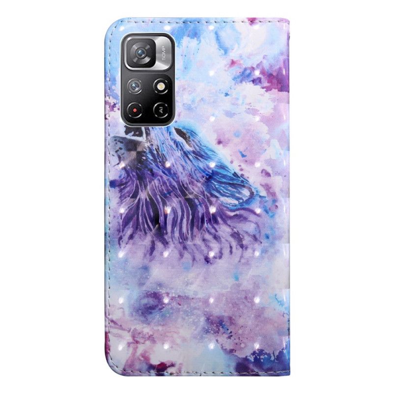 Folio-hoesje Xiaomi Redmi Note 11 / Poco M4 Pro 5g Telefoonhoesje Wolf Aquarel