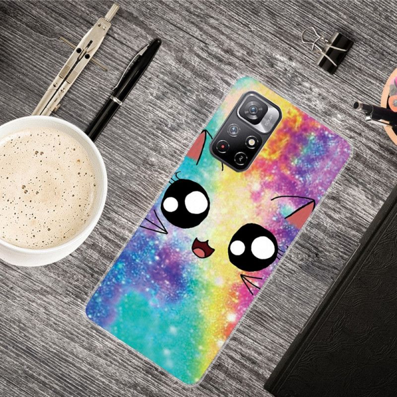 Hoesje Voor Xiaomi Redmi Note 11 / Poco M4 Pro 5g Kat Cartoon