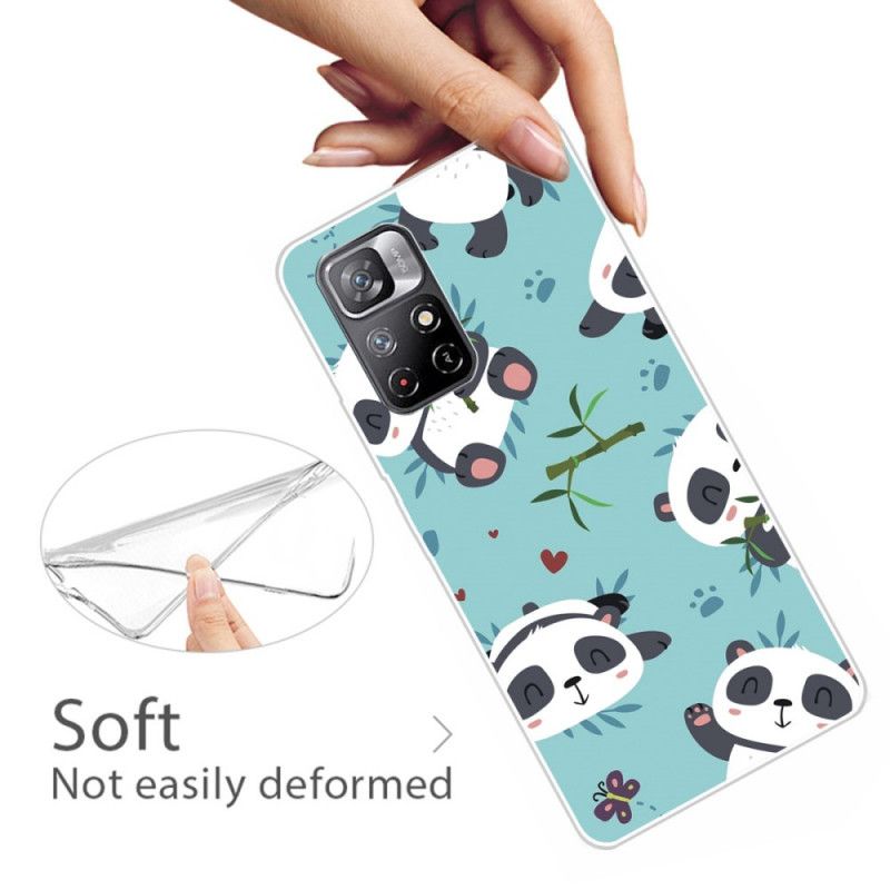 Hoesje Voor Xiaomi Redmi Note 11 / Poco M4 Pro 5g Stelletje Panda's