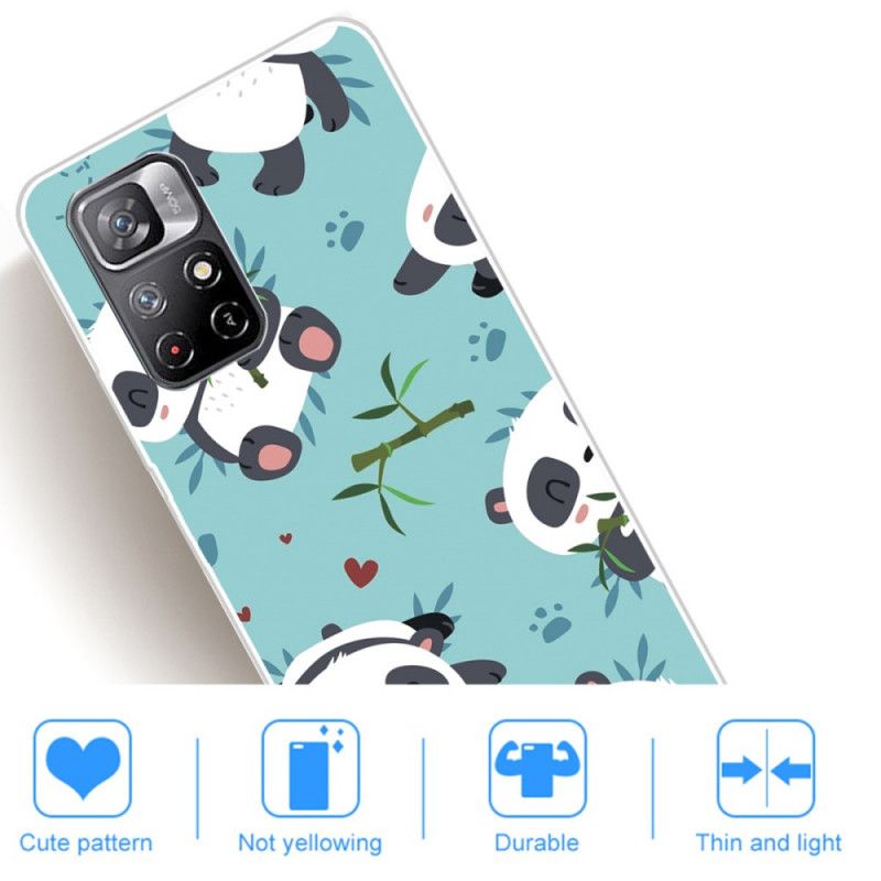 Hoesje Voor Xiaomi Redmi Note 11 / Poco M4 Pro 5g Stelletje Panda's