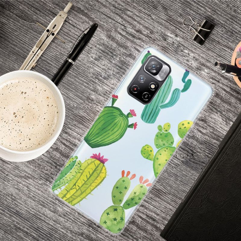 Hoesje Xiaomi Redmi Note 11 / Poco M4 Pro 5g Aquarel Cactus