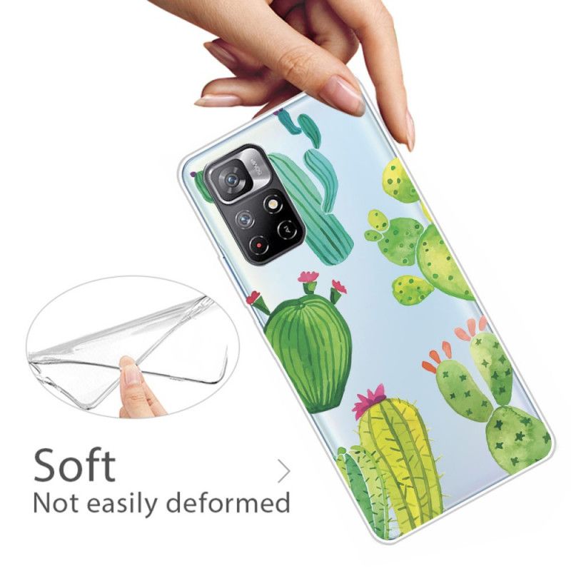 Hoesje Xiaomi Redmi Note 11 / Poco M4 Pro 5g Aquarel Cactus