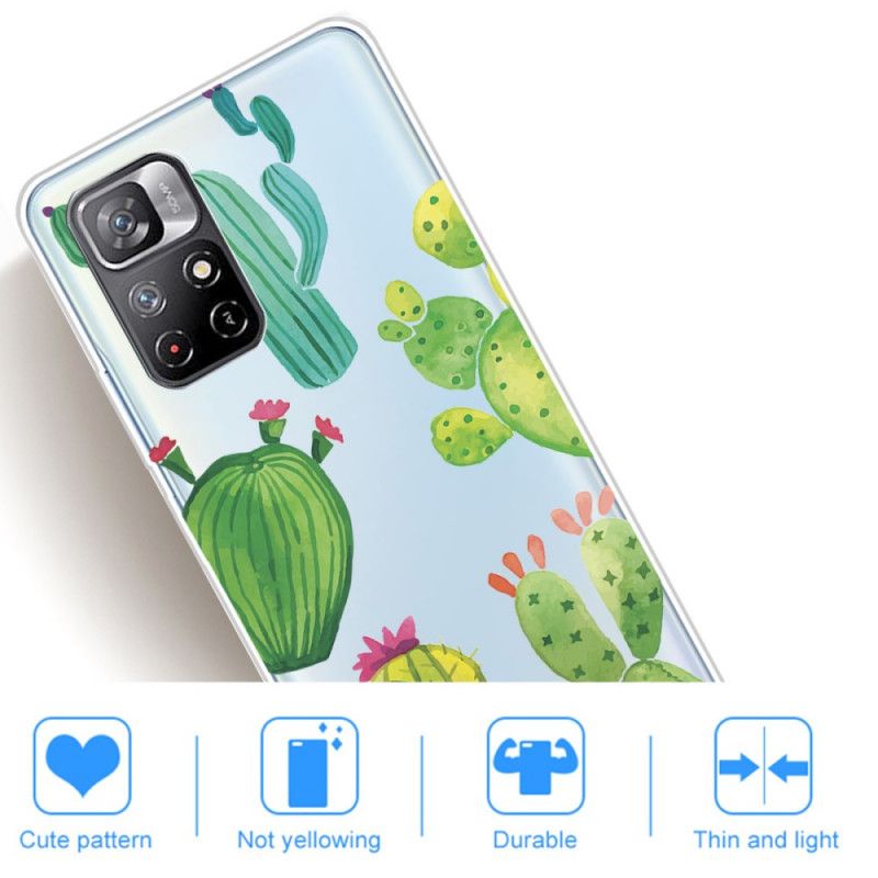 Hoesje Xiaomi Redmi Note 11 / Poco M4 Pro 5g Aquarel Cactus