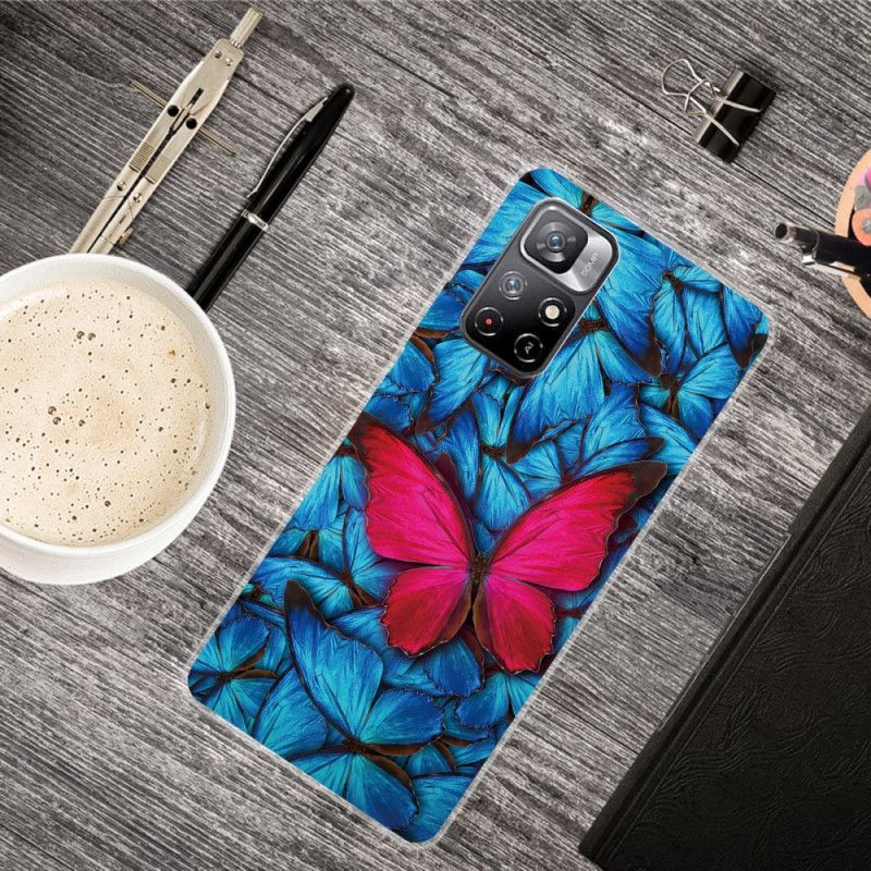 Hoesje Xiaomi Redmi Note 11 / Poco M4 Pro 5g Wilde Vlinders Bescherming Hoesje