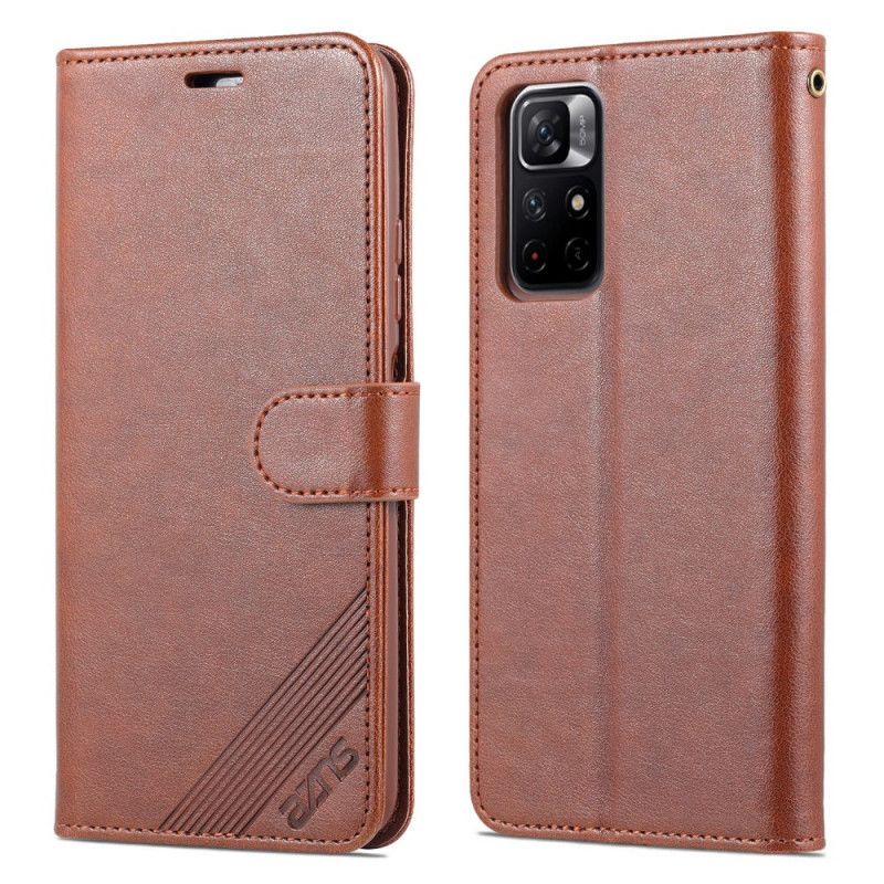 Leren Hoesje Voor Xiaomi Redmi Note 11 / Poco M4 Pro 5g Azns Kunstleer