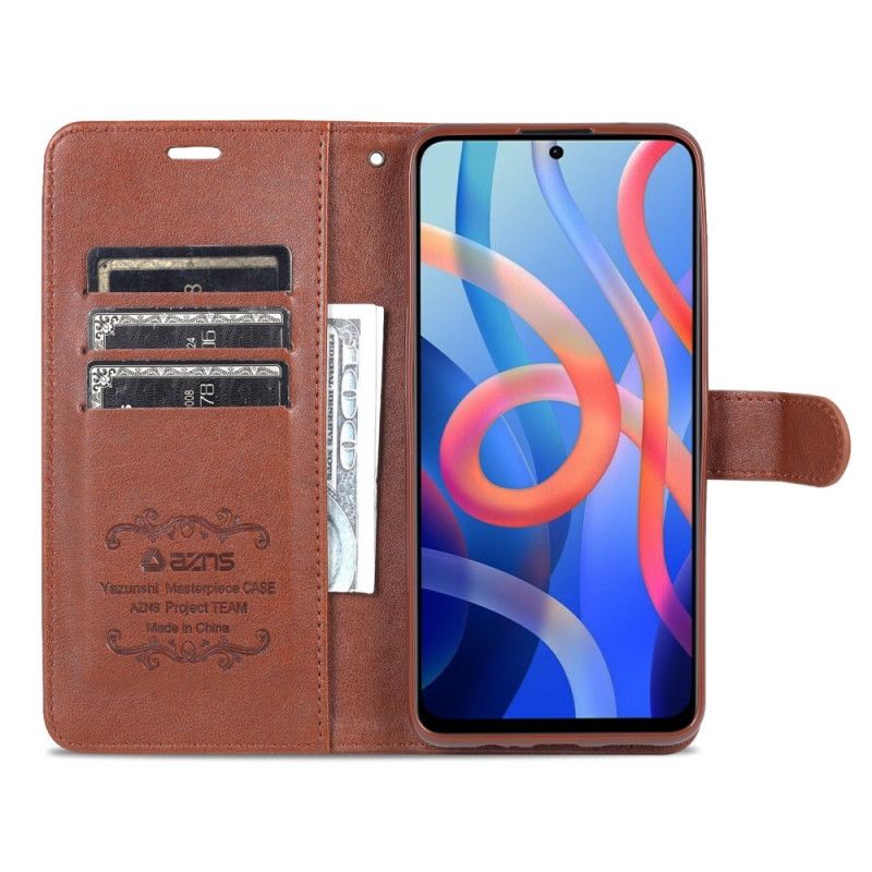 Leren Hoesje Voor Xiaomi Redmi Note 11 / Poco M4 Pro 5g Azns Kunstleer