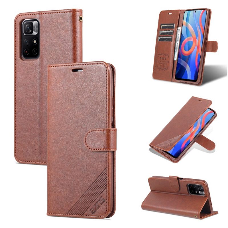 Leren Hoesje Voor Xiaomi Redmi Note 11 / Poco M4 Pro 5g Azns Kunstleer