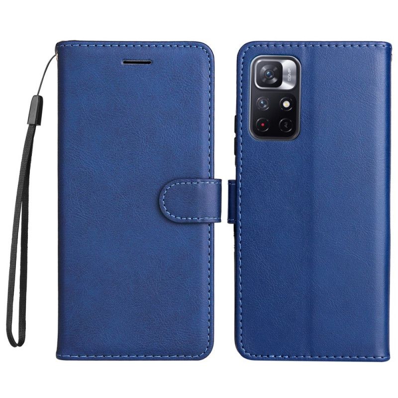 Leren Hoesje Voor Xiaomi Redmi Note 11 / Poco M4 Pro 5g Bandjes Met Mat Leereffect