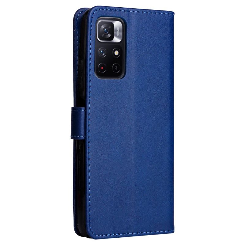 Leren Hoesje Voor Xiaomi Redmi Note 11 / Poco M4 Pro 5g Bandjes Met Mat Leereffect