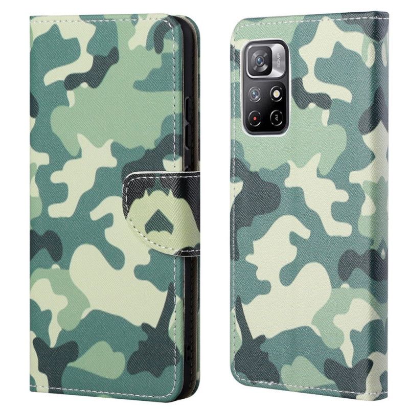 Leren Hoesje Voor Xiaomi Redmi Note 11 / Poco M4 Pro 5g Camouflage