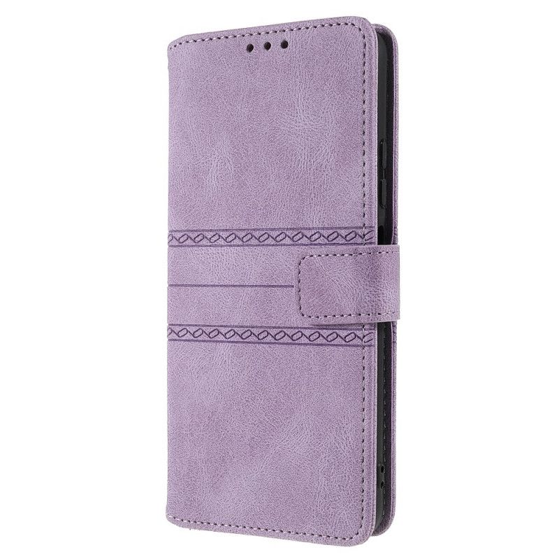 Leren Hoesje Voor Xiaomi Redmi Note 11 / Poco M4 Pro 5g Naden Kant