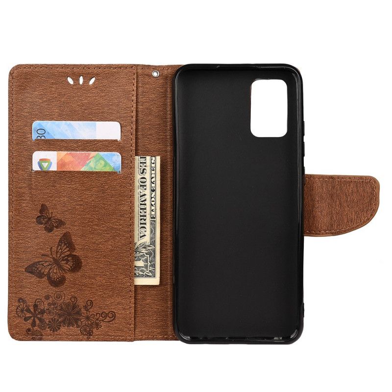 Leren Hoesje Voor Xiaomi Redmi Note 11 / Poco M4 Pro 5g Splendid Strap Vlinders