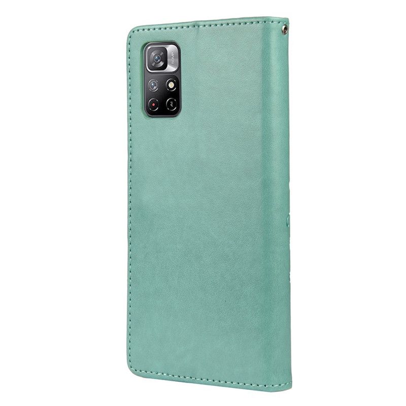 Leren Hoesje Voor Xiaomi Redmi Note 11 / Poco M4 Pro 5g Vlinders En Bloemen