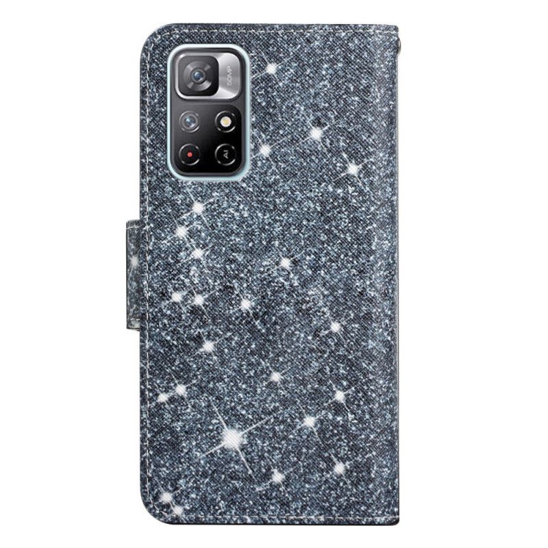 Leren Hoesje Xiaomi Redmi Note 11 / Poco M4 Pro 5g Glitterbandje