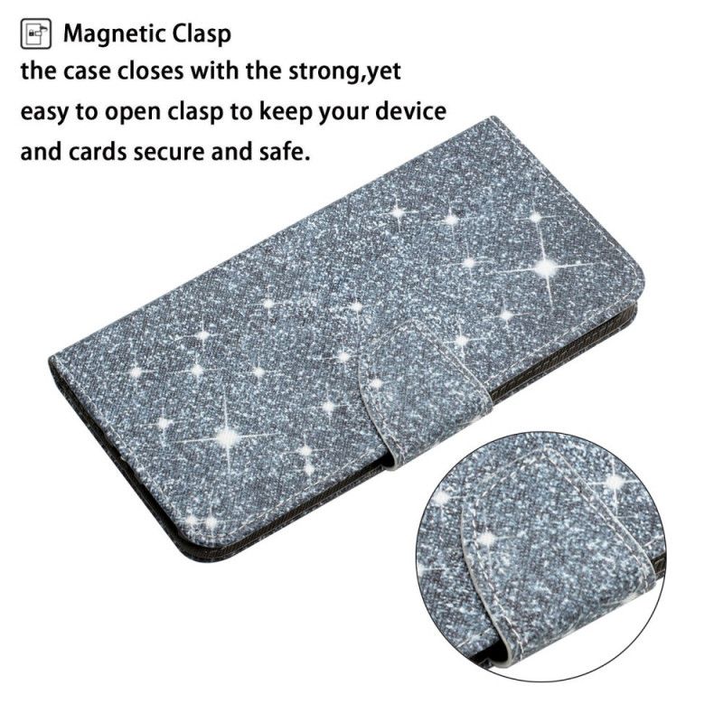 Leren Hoesje Xiaomi Redmi Note 11 / Poco M4 Pro 5g Glitterbandje