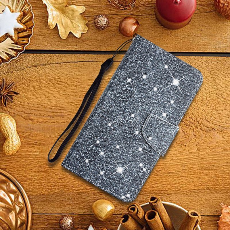 Leren Hoesje Xiaomi Redmi Note 11 / Poco M4 Pro 5g Glitterbandje