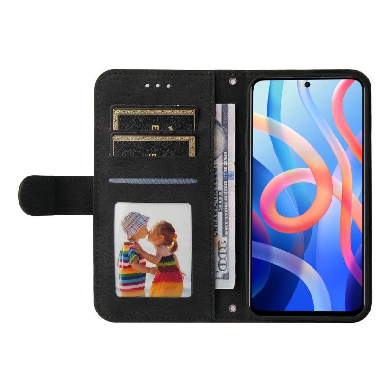 Leren Hoesje Xiaomi Redmi Note 11 / Poco M4 Pro 5g Imitatie Lederen Klinknagel En Riem Bescherming Hoesje