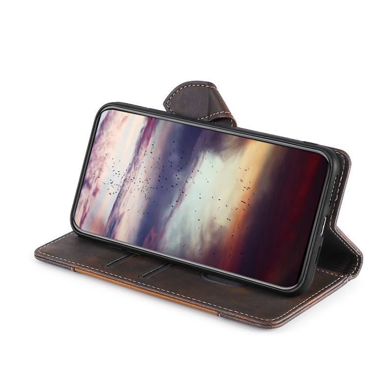 Leren Hoesje Xiaomi Redmi Note 11 / Poco M4 Pro 5g Kunstleer Bicolor Stijlvol Bescherming Hoesje
