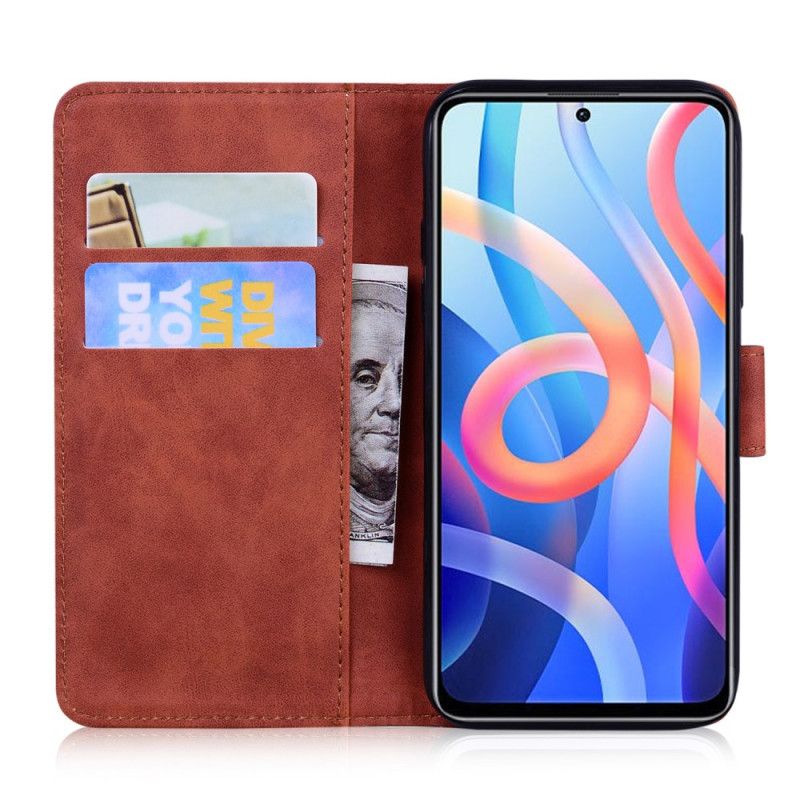 Leren Hoesje Xiaomi Redmi Note 11 / Poco M4 Pro 5g Skin-touch Vlinder Bescherming Hoesje