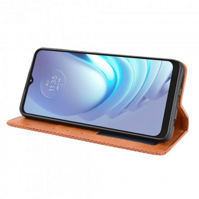 Folio-hoesje Moto G50 Gestileerd Vintage Leereffect