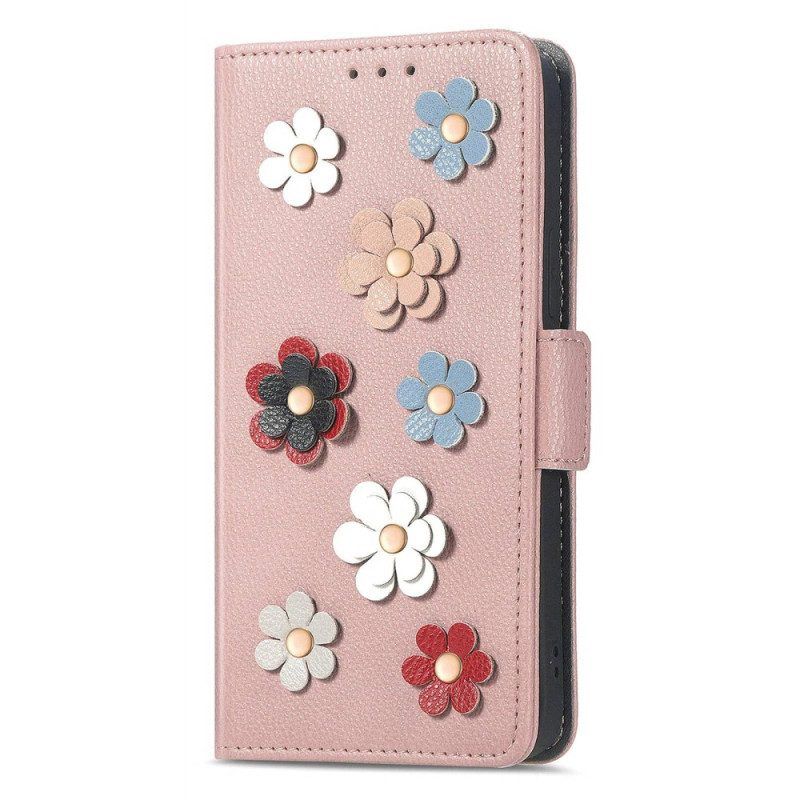 Folio-hoesje voor iPhone 14 Decoratieve Bloemen