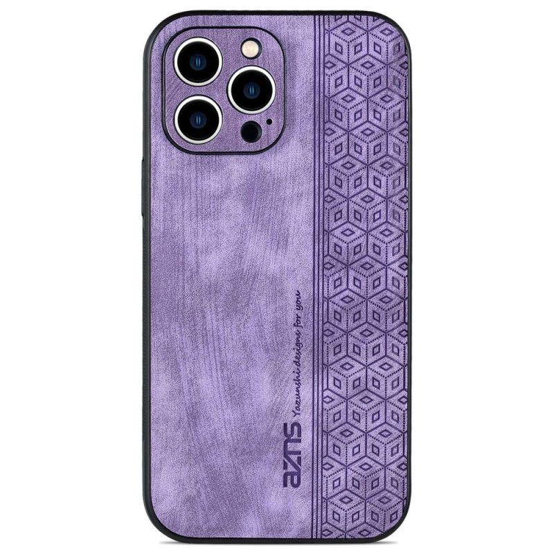 Hoesje voor iPhone 14 Azns Ledereffect