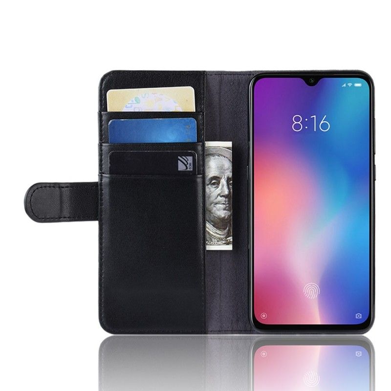 Leren Hoesje voor Xiaomi Mi 9 SE Bruin Zwart Splitleer