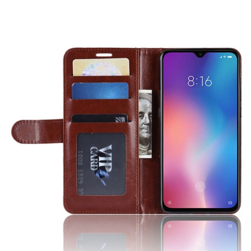 Leren Hoesje voor Xiaomi Mi 9 SE Wit Zwart Ultra Kunstleer