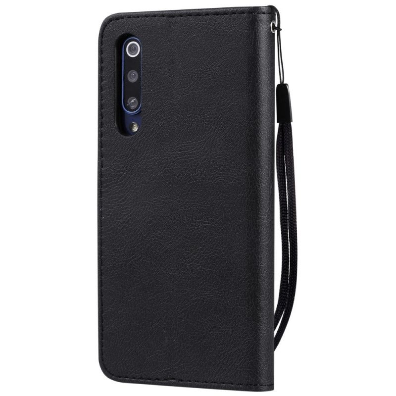 Leren Hoesje Xiaomi Mi 9 SE Zwart Stijl Leren Riem