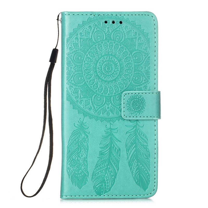 Bescherming Hoesje Samsung Galaxy A32 5G Grijs Zwart Dromenvangerprint En String