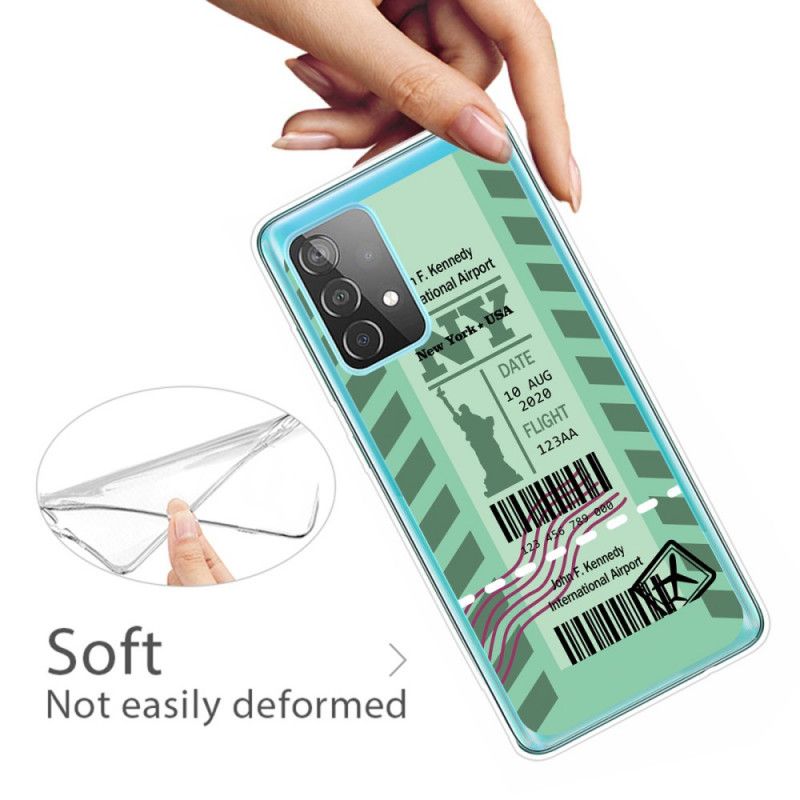 Case Hoesje Samsung Galaxy A32 5G Donkerblauw Zwart Telefoonhoesje Instapkaart Naar New York