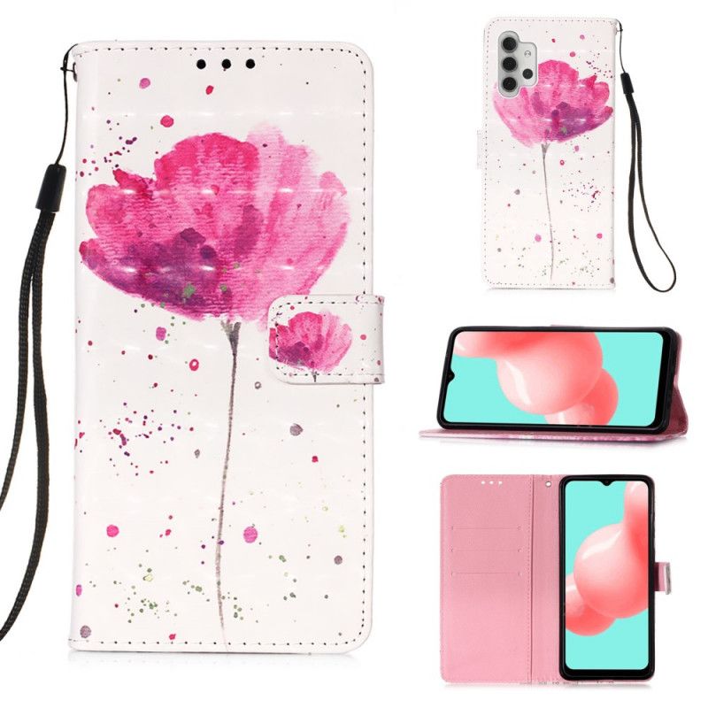 Cover Folio-hoesje Samsung Galaxy A32 5G Telefoonhoesje Aquarel Klaproos