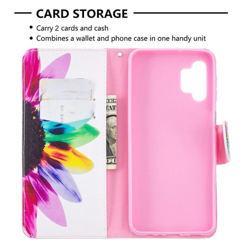 Cover Folio-hoesje Samsung Galaxy A32 5G Telefoonhoesje Aquarelbloem