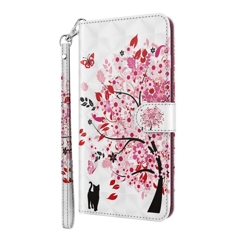 Cover Folio-hoesje Samsung Galaxy A32 5G Telefoonhoesje Lichtvlek Roze Boom