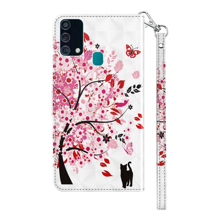 Cover Folio-hoesje Samsung Galaxy A32 5G Telefoonhoesje Lichtvlek Roze Boom