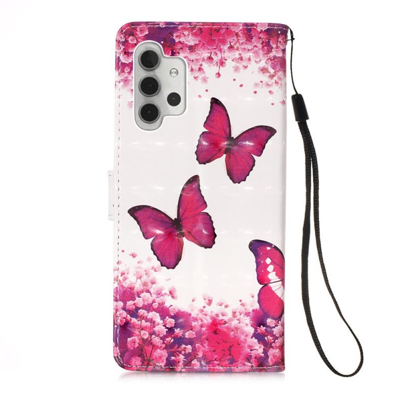 Cover Folio-hoesje Samsung Galaxy A32 5G Telefoonhoesje Rode Vlinders