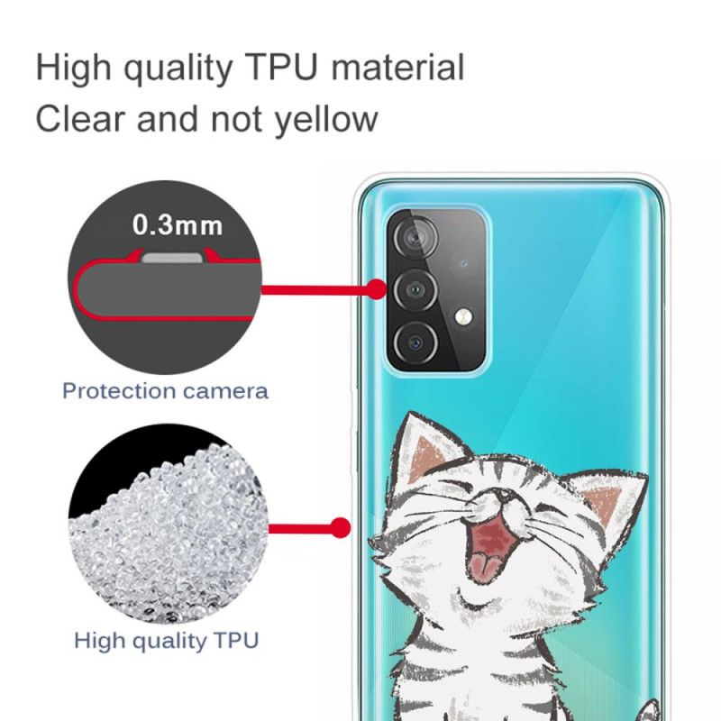 Cover Hoesje Samsung Galaxy A32 5G Telefoonhoesje Schattige Kat