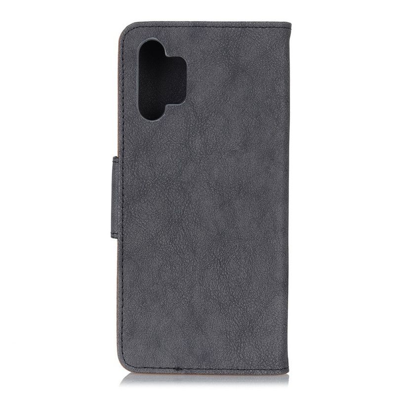 Flip Case Leren Samsung Galaxy A32 5G Bruin Zwart Vintage Splitleer