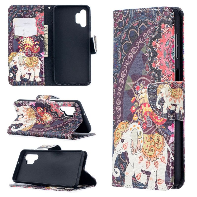 Flip Case Leren Samsung Galaxy A32 5G Indische Olifant