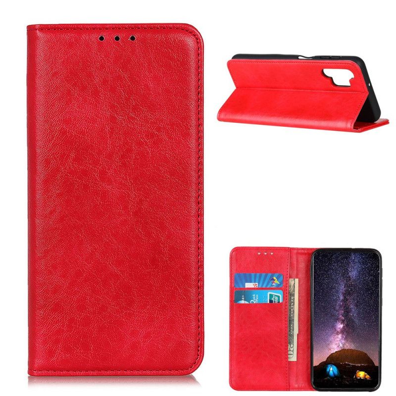 Folio-hoesje Samsung Galaxy A32 5G Rood Zwart Splitleder Textuur