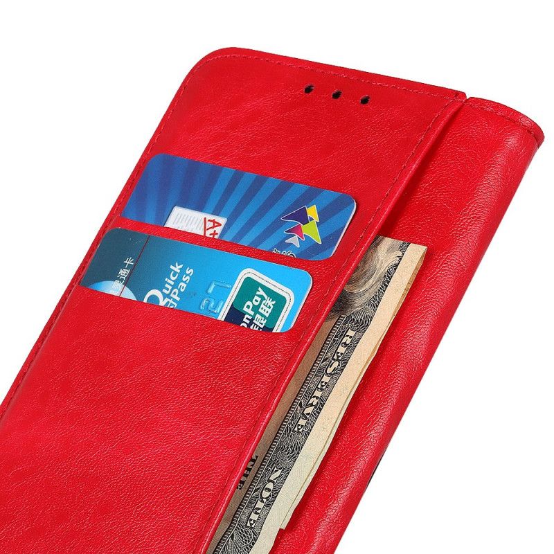 Folio-hoesje Samsung Galaxy A32 5G Rood Zwart Splitleder Textuur