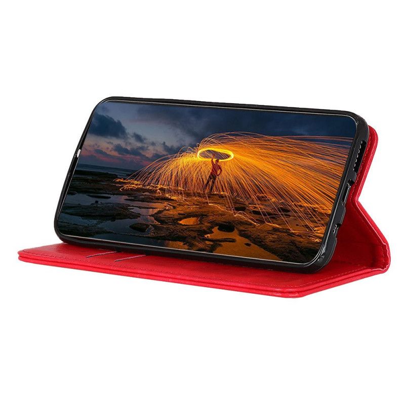 Folio-hoesje Samsung Galaxy A32 5G Rood Zwart Splitleder Textuur