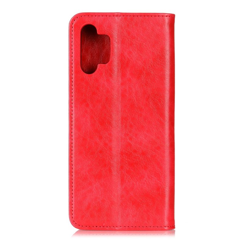 Folio-hoesje Samsung Galaxy A32 5G Rood Zwart Splitleder Textuur