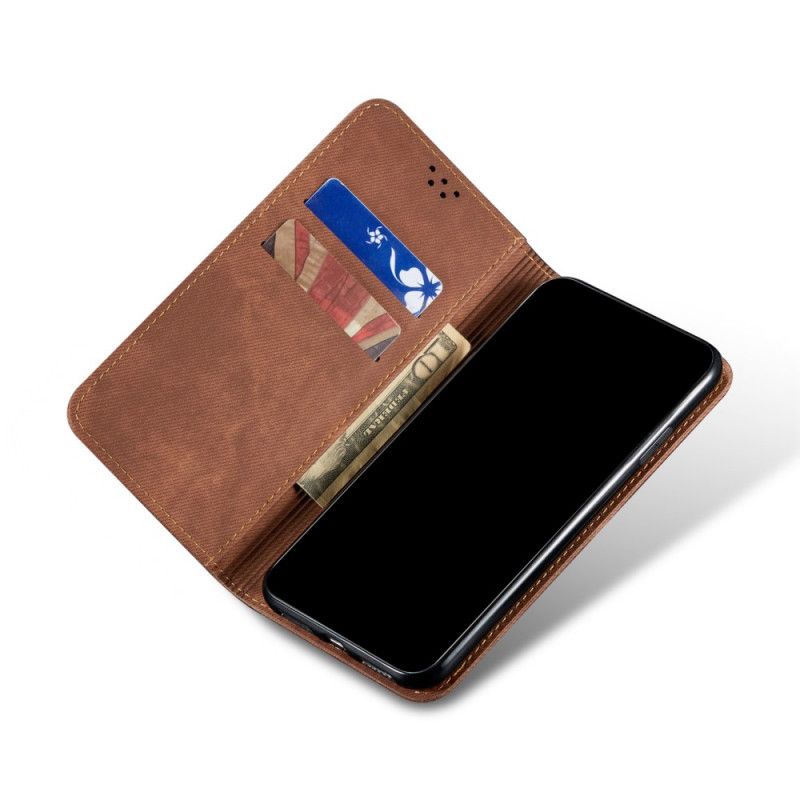 Folio-hoesje voor Samsung Galaxy A32 5G Donkerblauw Zwart Jeansstof