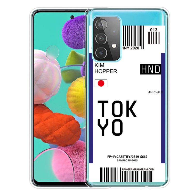 Hoesje Samsung Galaxy A32 5G Donkerblauw Zwart Instapkaart Tokyo