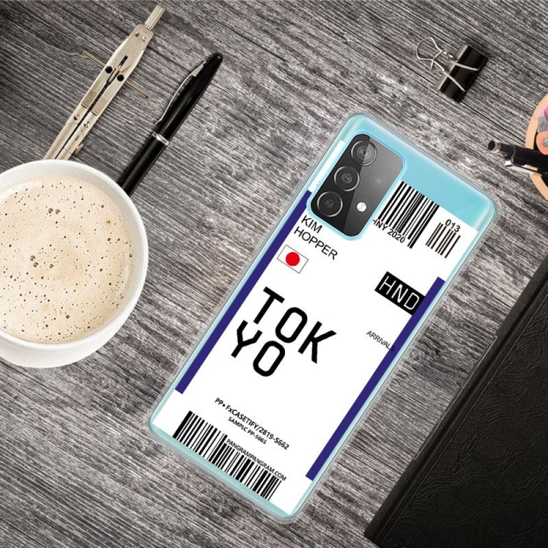 Hoesje Samsung Galaxy A32 5G Donkerblauw Zwart Instapkaart Tokyo