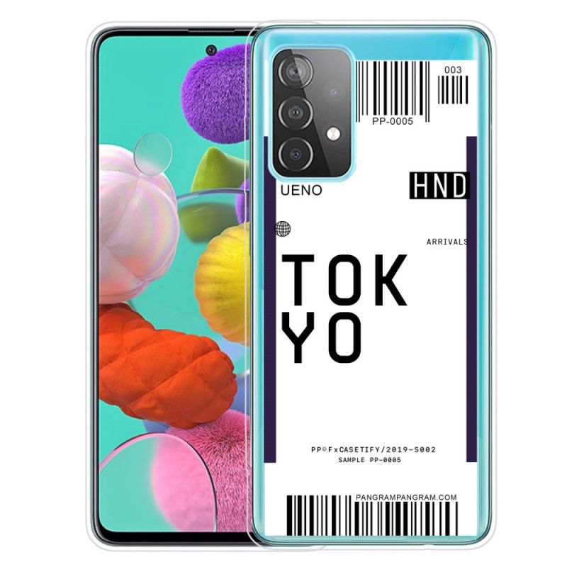 Hoesje Samsung Galaxy A32 5G Donkerblauw Zwart Instapkaart Tokyo