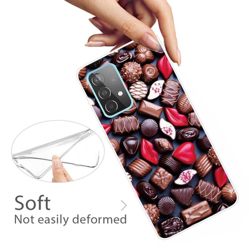 Hoesje Samsung Galaxy A32 5G Donkerbruin Bruin Flexibele Chocolade