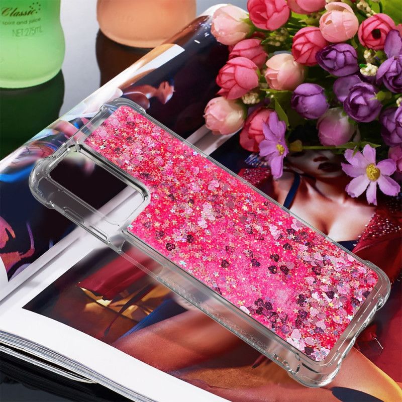 Hoesje Samsung Galaxy A32 5G Groen Roze Pailletten Met Koord